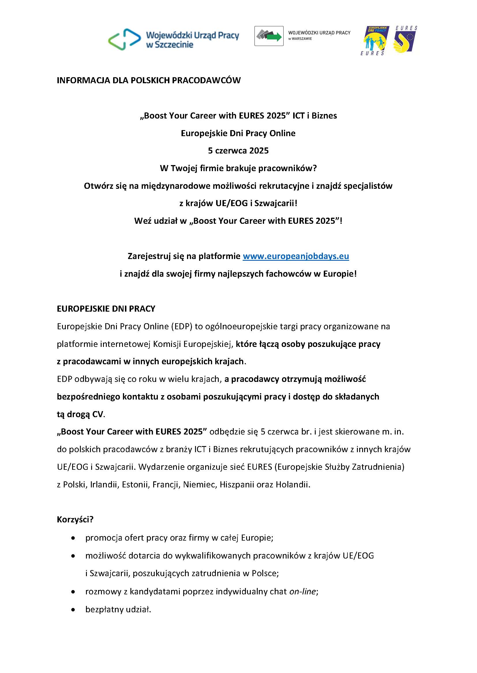 Zdjęcie artykułu Europejski Dzień Pracy Online Boost Your Career with Eures 2025