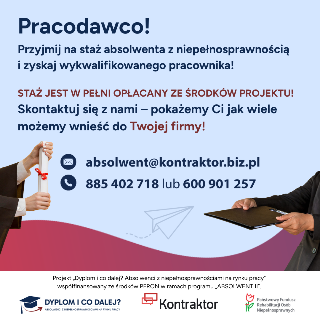 Zdjęcie artykułu Projekt: „Dyplom i co dalej? Absolwenci z niepełnosprawnościami na rynku pracy”