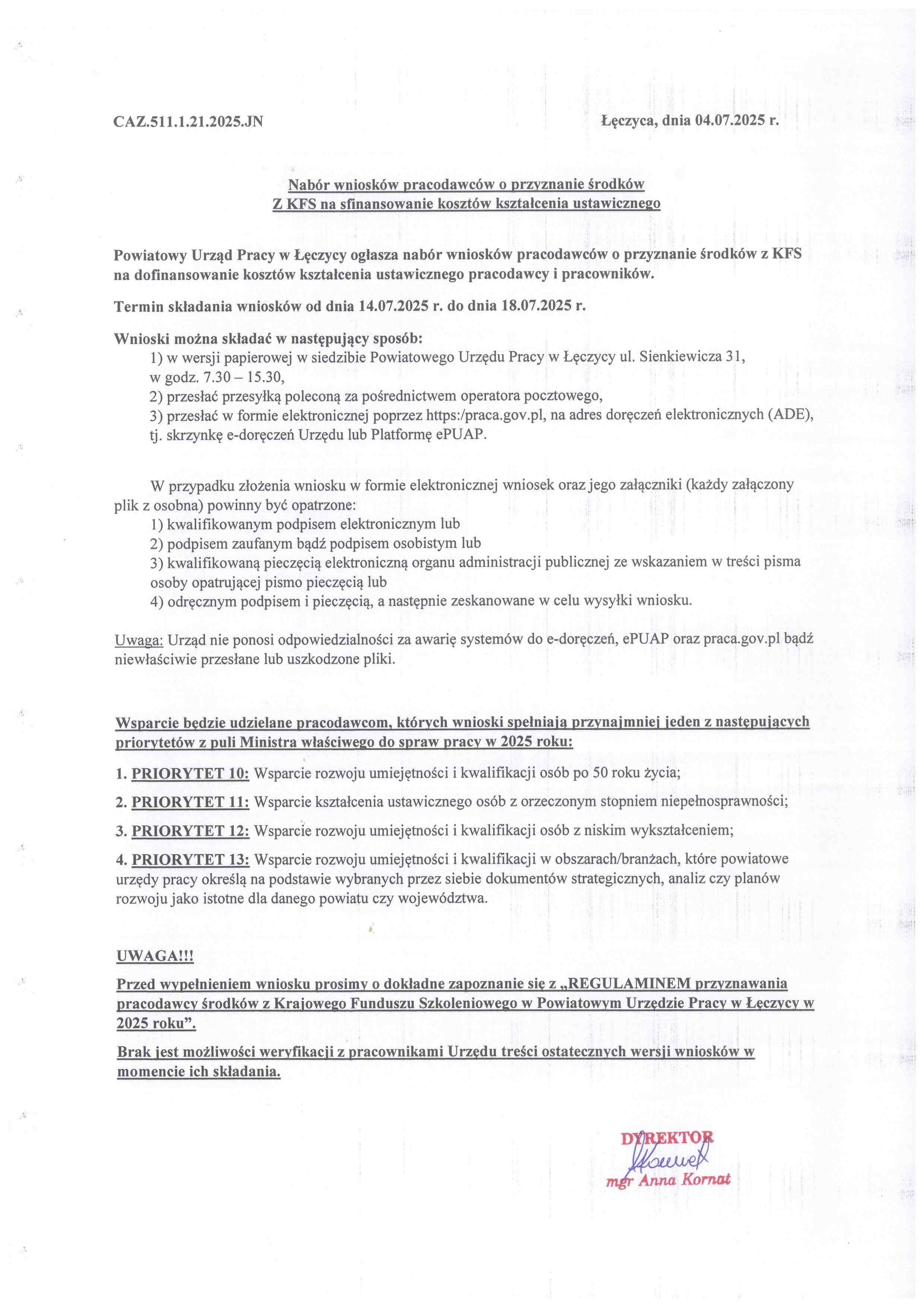 Zdjęcie artykułu Nabór wniosków ze środków rezerwy Ministry Rodziny, Pracy i Polityki Społecznej w ramach Krajowego Funduszu Szkoleniowego w dniach 14.07.2025 - 18.07.2025