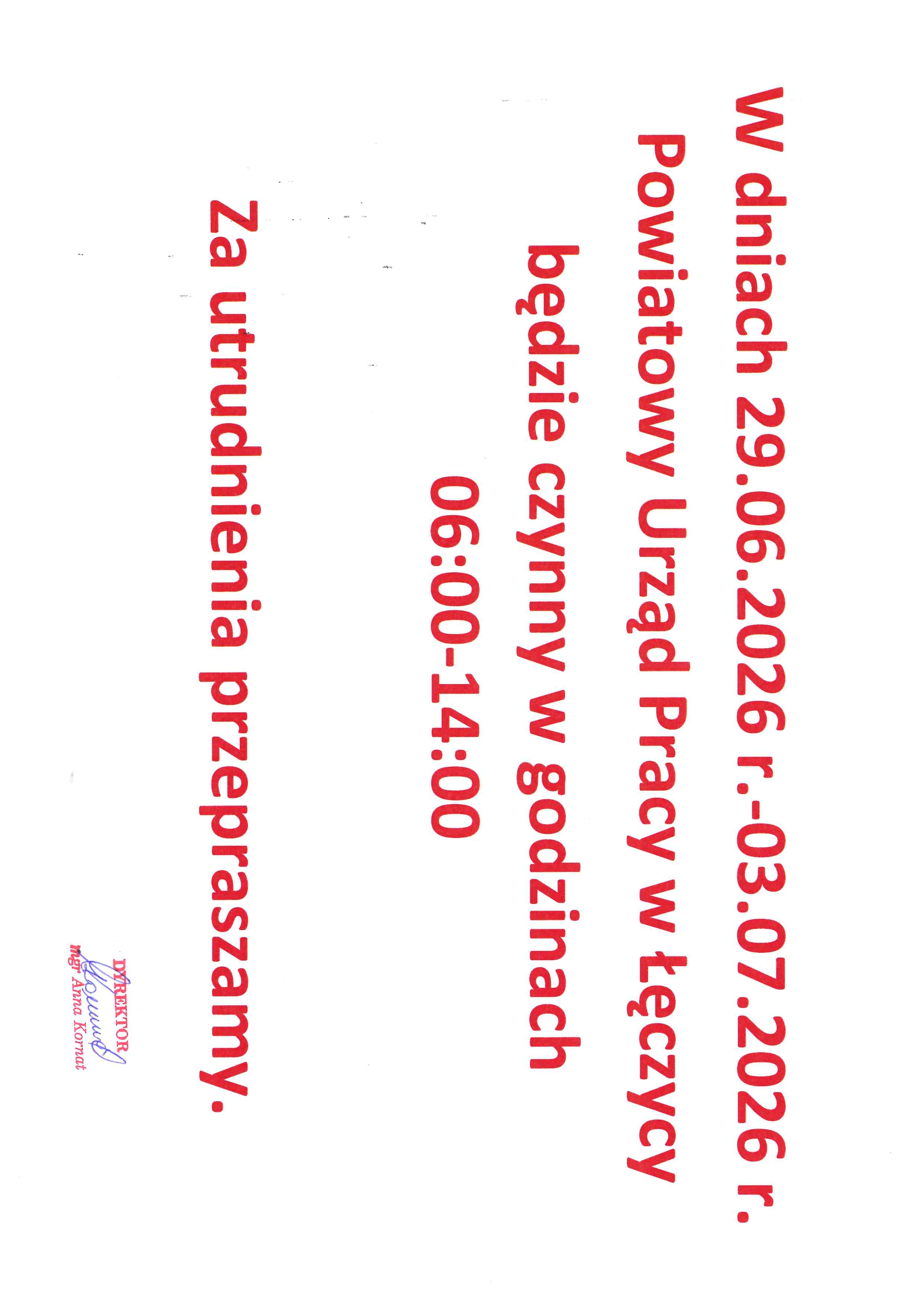Godziny pracy 6-14