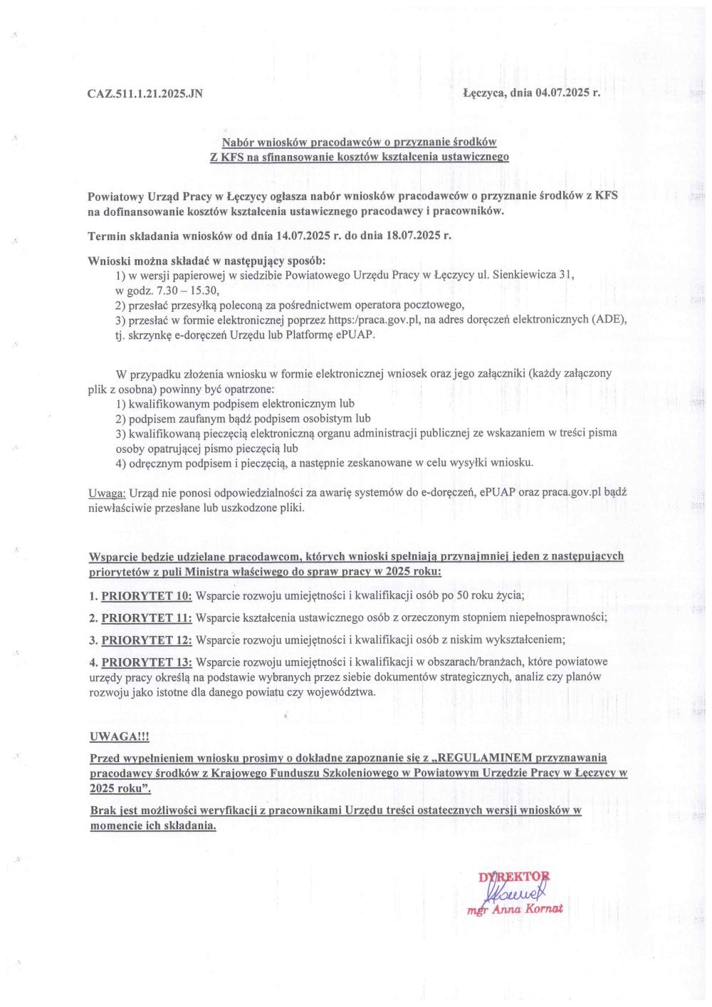 Nabór Lipiec 2025