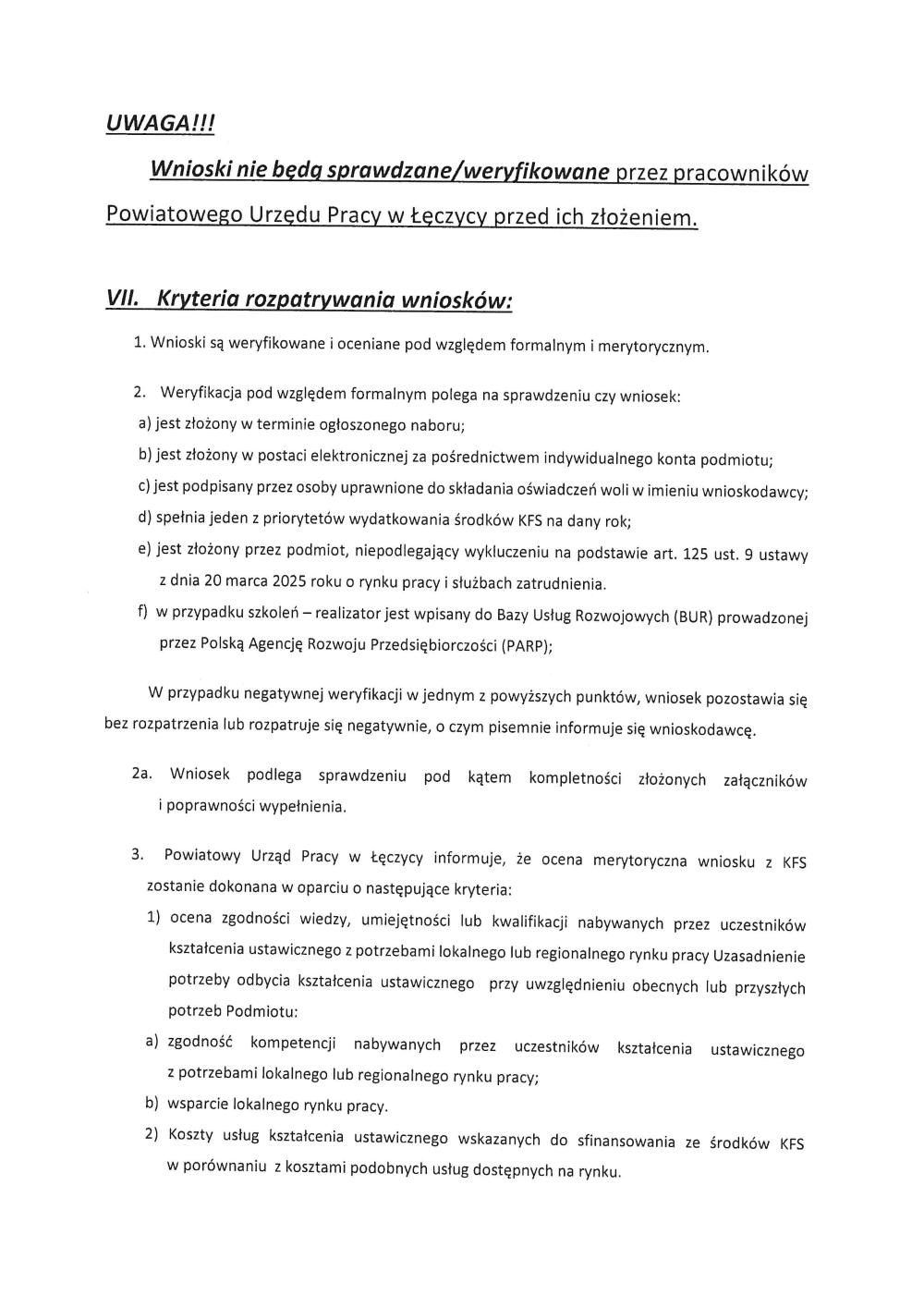 Ogłoszenie o naborze KFS