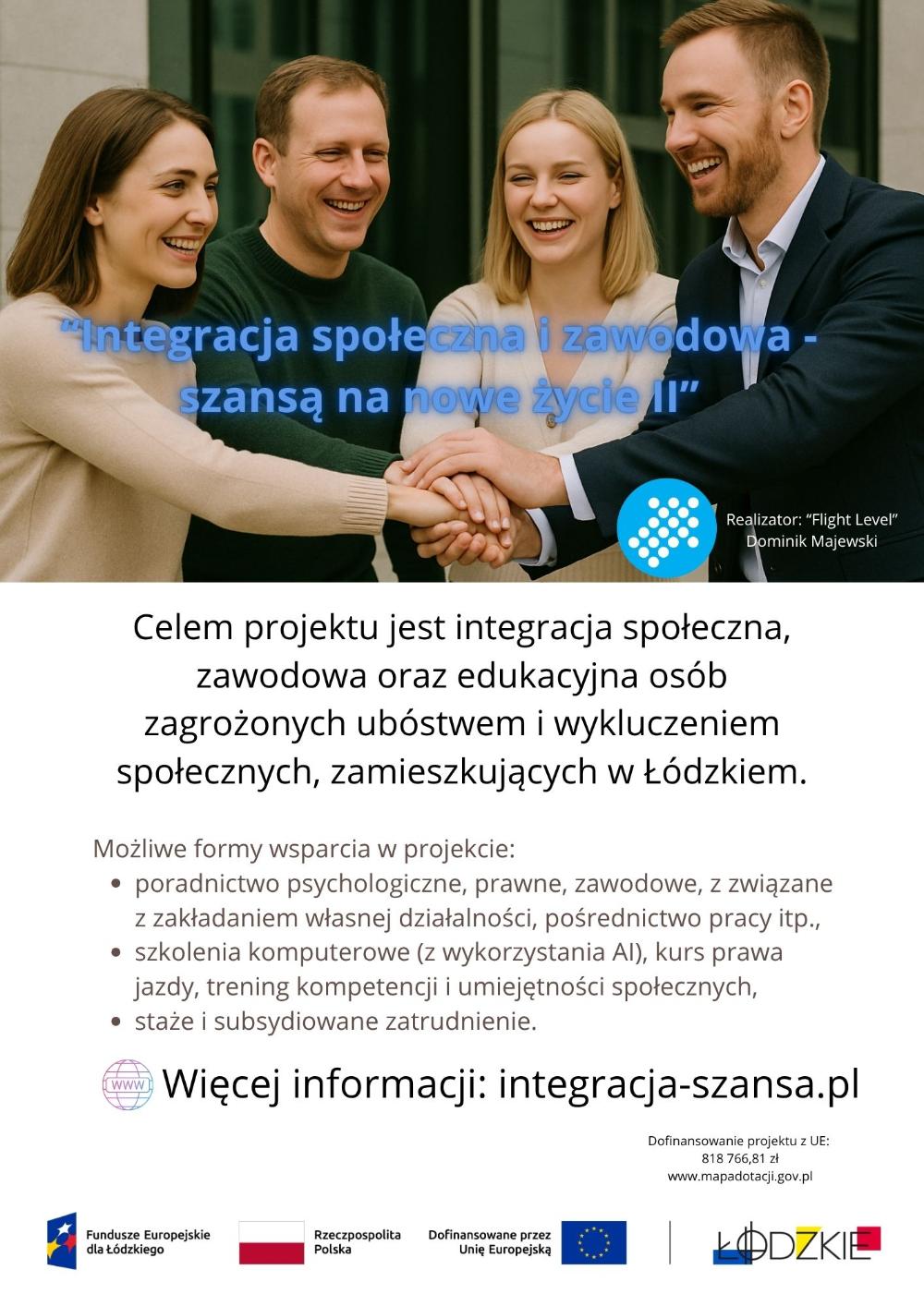 Plakat promocyjny II integracja-szansa