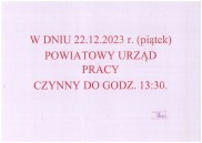 slider.alt.head Powiatowy Urząd Pracy w Łęczycy w dniu 22.12.2023 r. (piątek) będzie czynny do godziny 13:30.